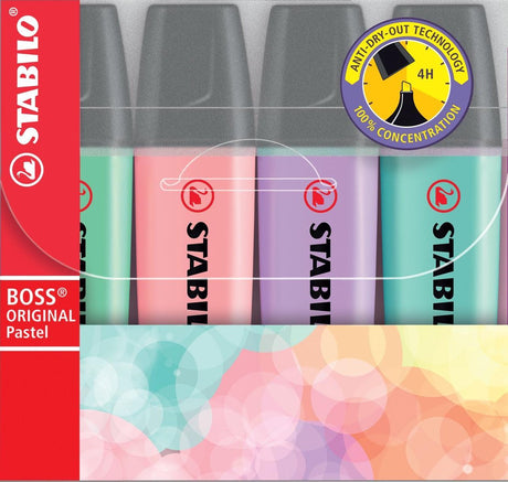 Stabilo boss original pastel - markeerstift - set 4 stuks