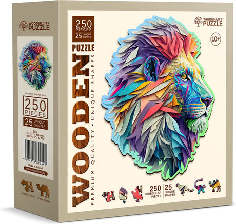 Wooden city puzzel - moderne leeuw - hout - 250st.