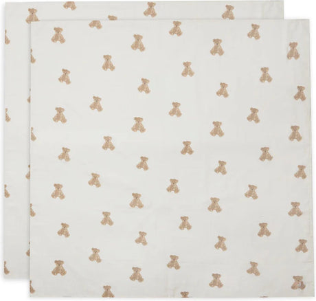 Jollein hydrofiele doek large 115x115cm teddy bear- 2 stuks