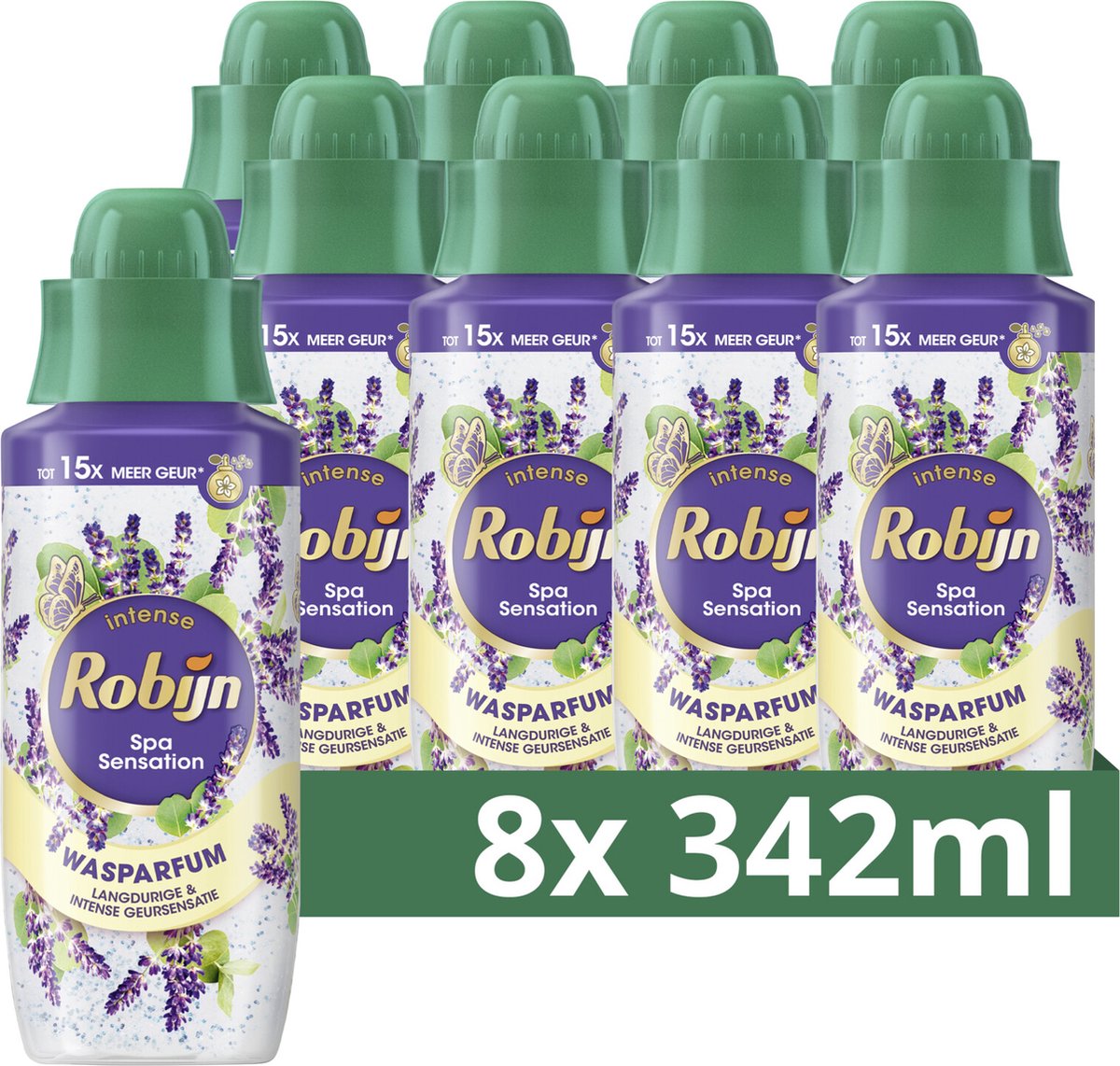 Robijn intense wasparfum - spa sensation - 8 flessen x 342 ml