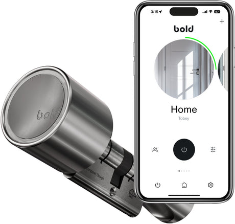 Bold security technology bv bold cilinder - bold smart lock sx-63 - slim deurslot - rvs - zilver