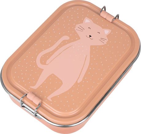 Trixie brooddoos groot - mrs. cat - rsv lunchbox voor kinderen - makkelijk te openen broodtrommel - 2 vakken - roze