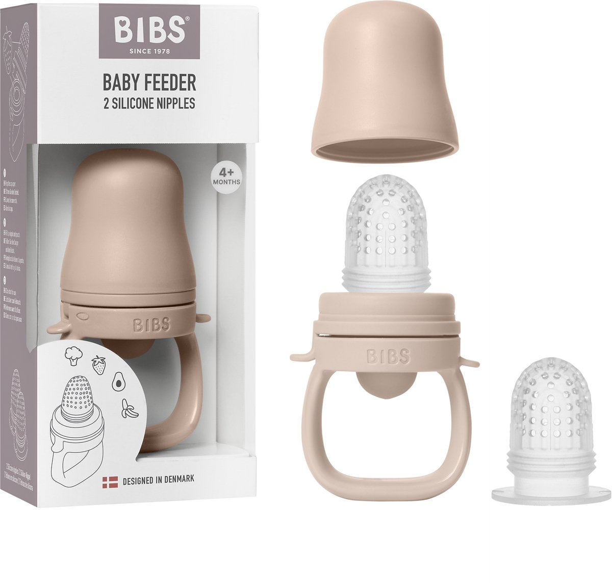 Bibs babyvoeder - 4+ mnd - tandjes zelf eten - blush