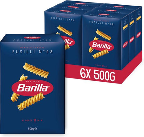 Barilla fusilli - traditioneel italiaans - pasta - 6 x 500g