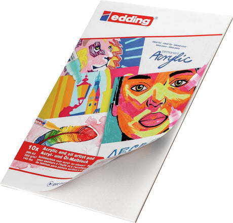 Edding acrylverf papier - a3 formaat - 300 gram - 10 vellen - linnen structuur - geschikt voor acrylmarkers