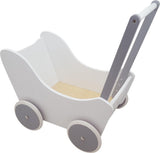 Playwood poppenwagen wit zilver