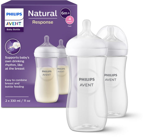 Philips avent natural response babyflessen 330ml – flow 4- 2 flessen - scy906 02