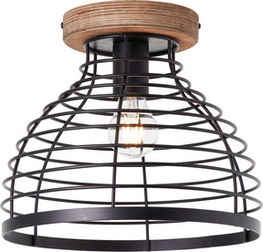 Brilliant avia - plafondlamp - e27 max 1x40w - zwart houtkleur