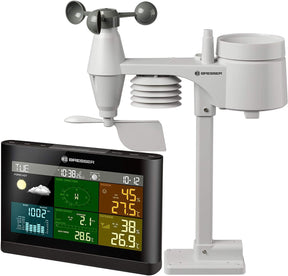 Bresser weerstation - met 5-in-1 multifunctionele buitensensor - regen- en windmeter - zwart