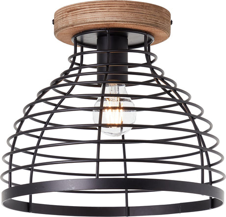 Brilliant avia - plafondlamp - e27 max 1x40w - zwart houtkleur