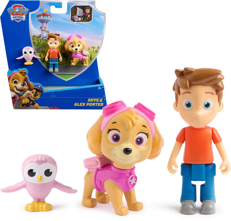 Paw patrol - speelfigurenset met 3 verzamelfiguren van skye, alex en het uiltje