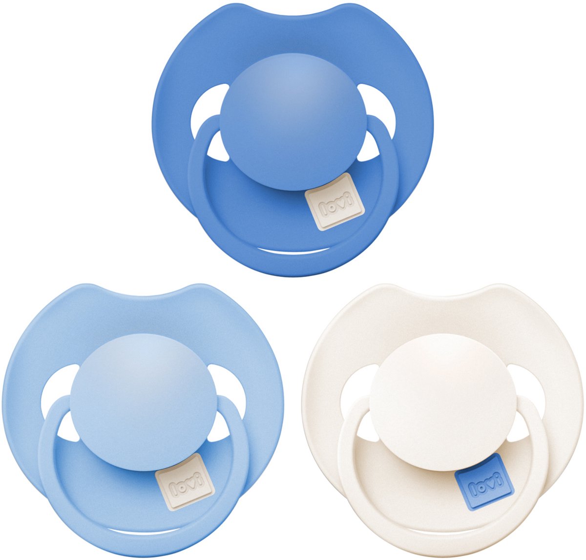 Difrax lovi fopspeen dynamisch - prime tutti frutti - 0 tot 6 maanden - blauw - 3 stuks