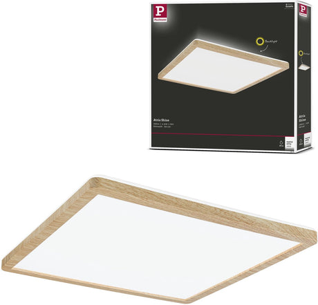 Paulmann led-paneel atria shine backlight ip44 hoekig 293x293 mm 16w 1600lm 3000k houtlook