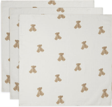 Jollein hydrofiele doek small 70x70cm teddy bear - 3 stuks