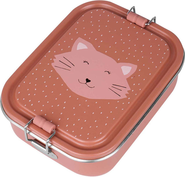Trixie brooddoos klein - mrs. cat - rsv lunchbox voor kinderen - makkelijk te openen broodtrommel - rvs