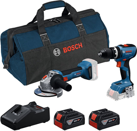 Bosch professional accu combiset 2-delig gsb 18v-65 + gws 18v-8 18v 4.0ah in tas - 0615a5008z
