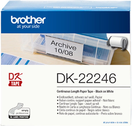Brother printer labels dk22246 white black
