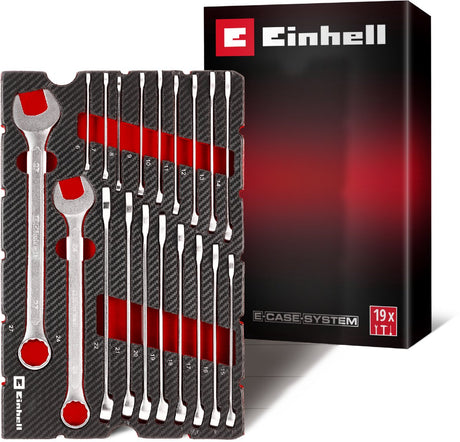 Einhell 370521 e-case ring-steeksleutelset 19-delig
