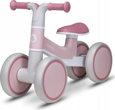 Lionelo villy loopfiets - lichtgewicht - 1-3 jaar - jongens en meisjes - tot 30kg - 4 wielen - schokdemper voorvork - antislip handvatten - ergonomisch zadel - stuurslot - verjaardagscadeau