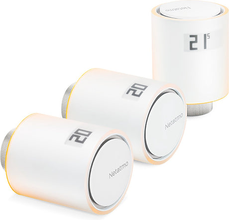 Netatmo slimme radiatorknop – slimme thermostaatknop – 3 stuks uitbreiding - geschikt voor google home, alexa apple homekit