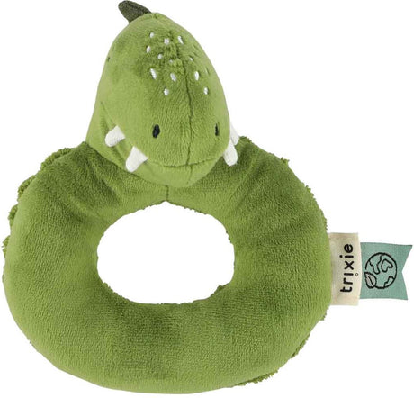 Trixie rammelaar - mr. dino - zacht baby speelgoed met knispergeluid - sensorisch speelgoed - vanaf 3 maanden