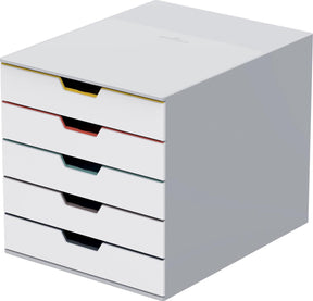 Durable ladekastje varicolor mix 5 a4 wit