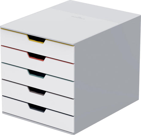 Durable ladenkast varicolor® mix 5 - wit meerkleurig - 5 laden - a4