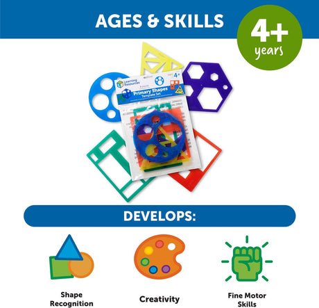 Learning resources sjablonen set voor vormen en tekenen - educatief speelgoed. - 4+