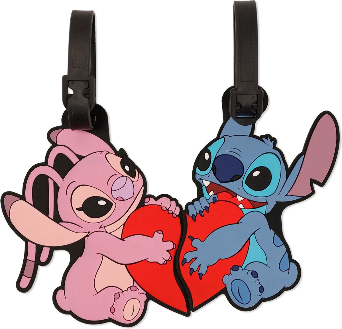 Disney angel stitch love heart luggage tags