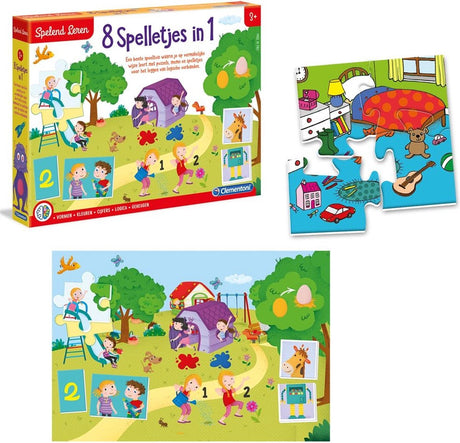 Clementoni spelend leren - 8 spelletjes in 1 - educatief speelgoed - kleuter speelgoed - 3-5 jaar