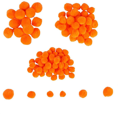 Colorations - mini pompons oranje, 100st.