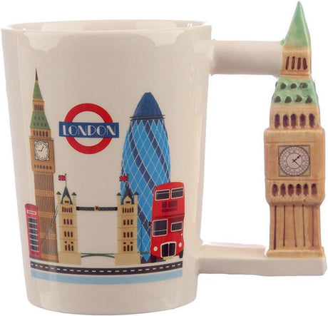 Merkloos sans marque keramiek londen gevormd handvat big ben mok