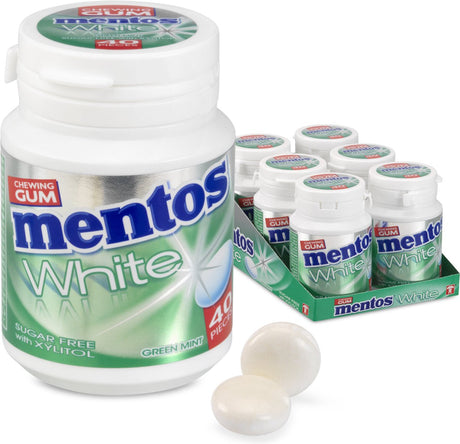 Mentos kauwgom white green mint bottle (6x 40 stuks)