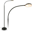 B.k.licht briloner megg - led vloerlamp – dimbaar zwenkbaar – 125.5 cm hoog – warm wit licht bureaulamp – moderne staande lamp – leeslamp voor woonkamer – zwart