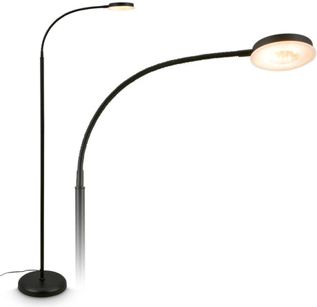 B.k.licht briloner megg - led vloerlamp – dimbaar zwenkbaar – 125.5 cm hoog – warm wit licht bureaulamp – moderne staande lamp – leeslamp voor woonkamer – zwart