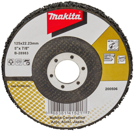 Makita reinigingsschijf zwart 125 mm glasvezelversterkt - b-28983