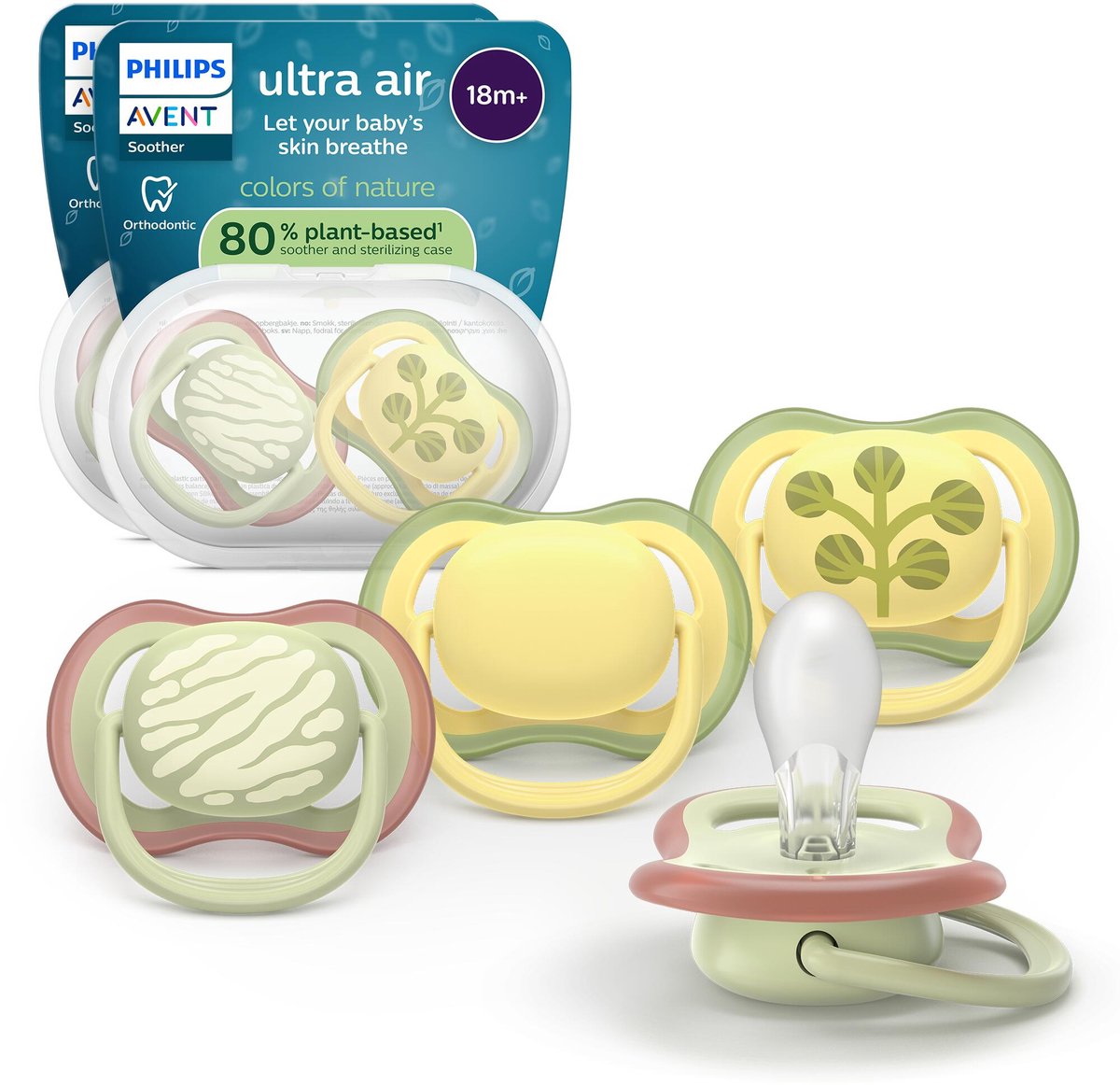Philips avent ultra air – ademend en lichtgewicht fopspeen (18mnd+) – 4 stuks - scf349 55