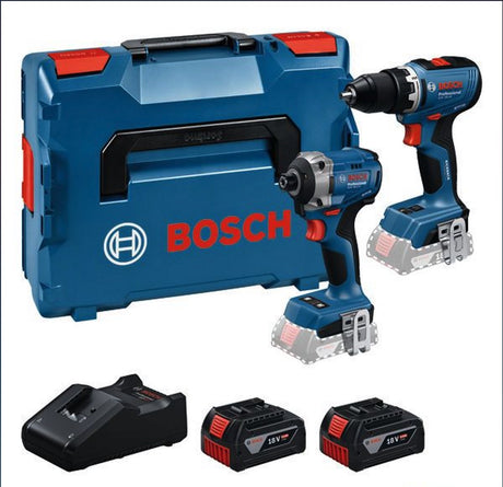 Bosch blauw bosch professional 18v toolkit - gereedschap combiset - gsr 18v-65 + gdr 18v-215 + 2x gba 18v 5.0 ah + gal 18v-40 lader