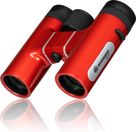 Bresser verrekijker - spirit 6 x 24 - rood - licht en compact - ruim gezichtsveld - ook voor brildragers