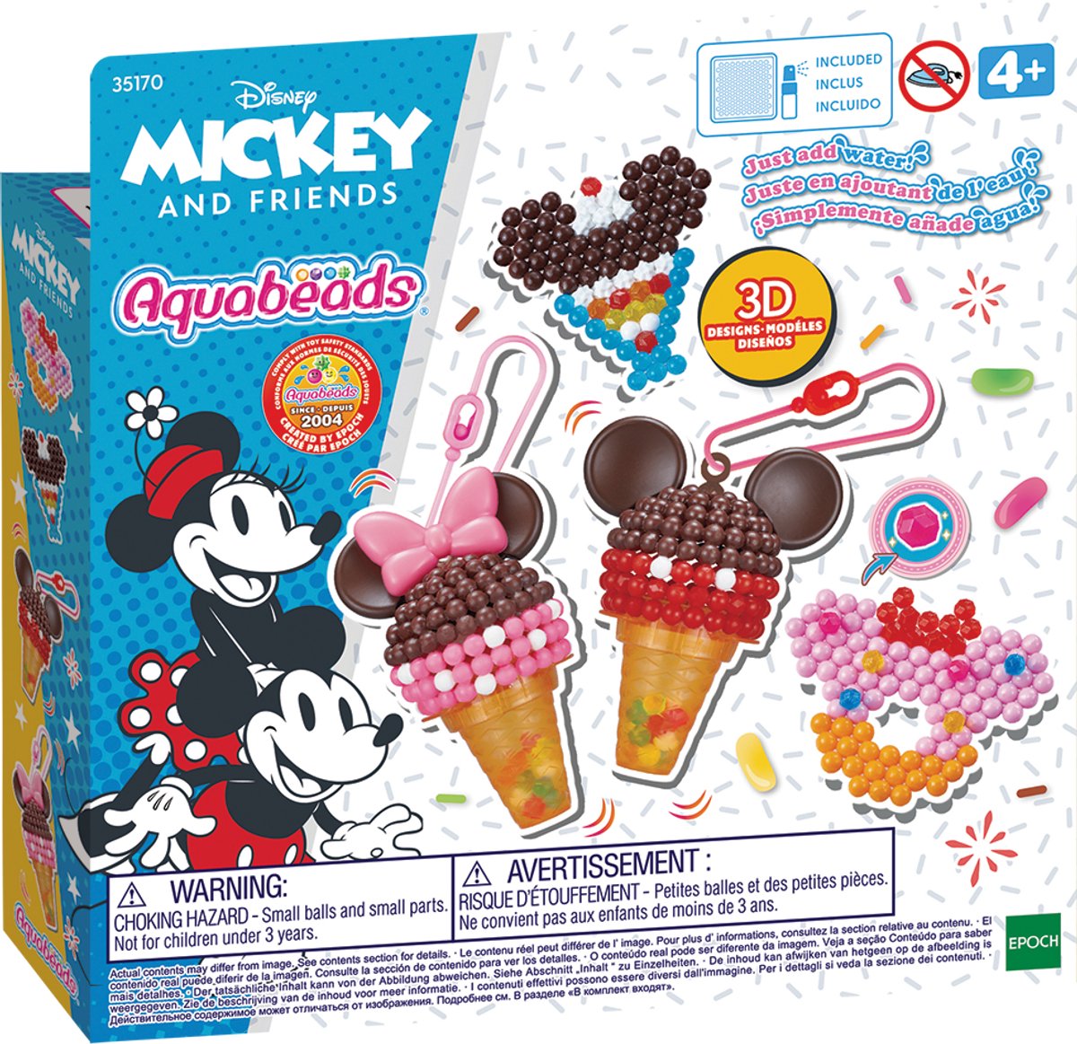 Aquabeads 3d mickey friends ice cream set