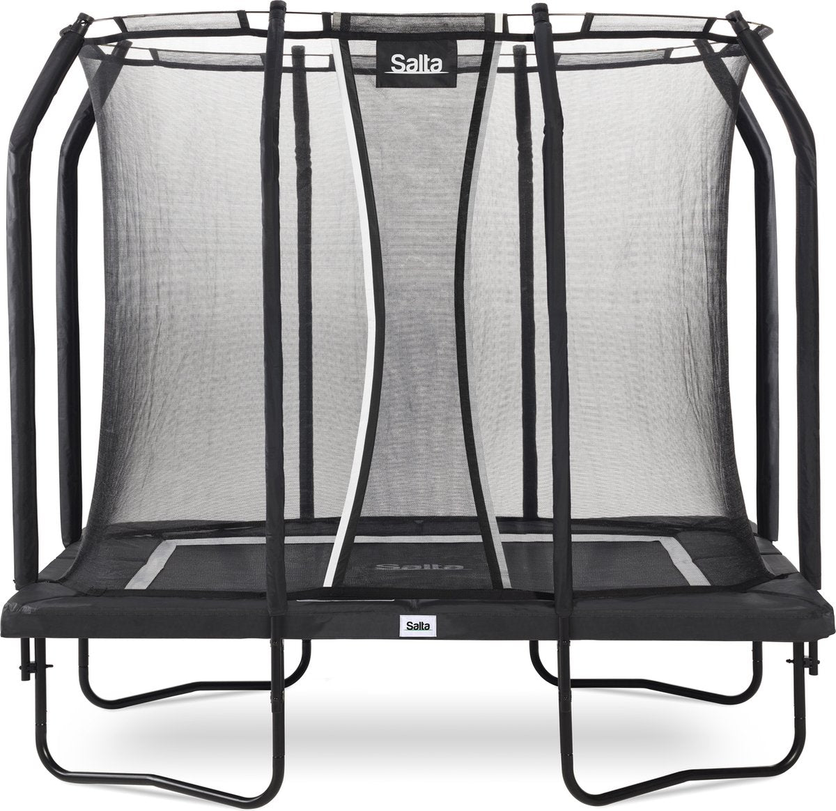 Salta premium black edition - 214 x 153 cm - rechthoekige trampoline met veiligheidsnet - zwart