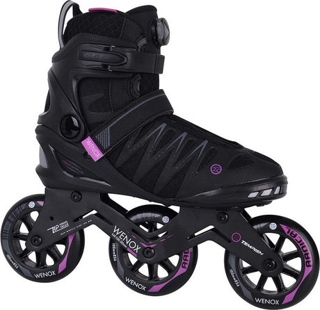 Tempish wenox top 100 dames skeelers - 4x100mm wielen - speed fitness inline skates - zwart roze - maat 40