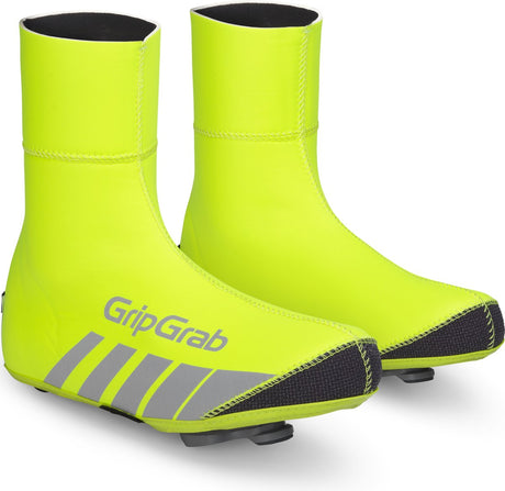 Gripgrab - racethermo hi-vis waterproof winter wielren overschoenen - geel hi-vis - unisex - maat s 38 39