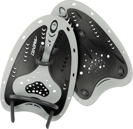 Avento - zwem handpeddels - zilver zwart