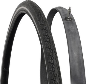 Dresco buiten- en binnenband - set met 1 binnen buitenband - bandenmaat 28x1 5 8 x 1 3 8 - etrto maat 37-622 - veilige reflectie - dunlop ventiel - hoogte ventiel 45mm - lage rolweerstand - hoge lekbestendigheid