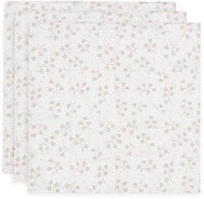 Jollein hydrofiele doek small - 70x70cm - leafy dreams - 3 stuks