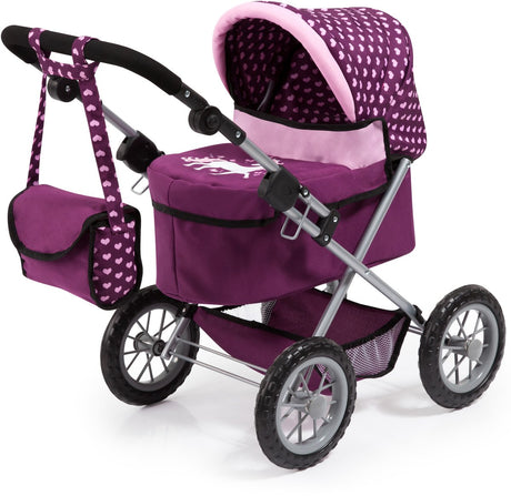Bayer design - poppenwagen trendy - paars met hartjes