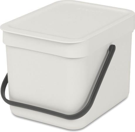 Brabantia sort go prullenbak - 6 liter - light grey