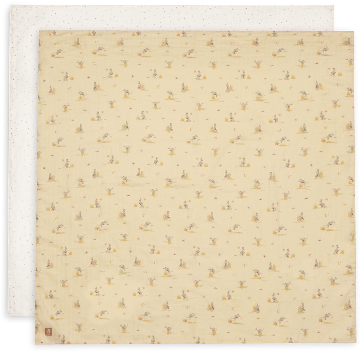 Jollein hydrofiele doek large - 115x115cm - kangaroots - 2 stuks
