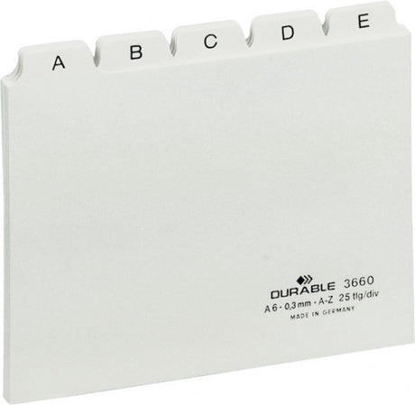 Durable alfabetische tabbladindex a6 10,5x14,8 cm tab 25 mm wit